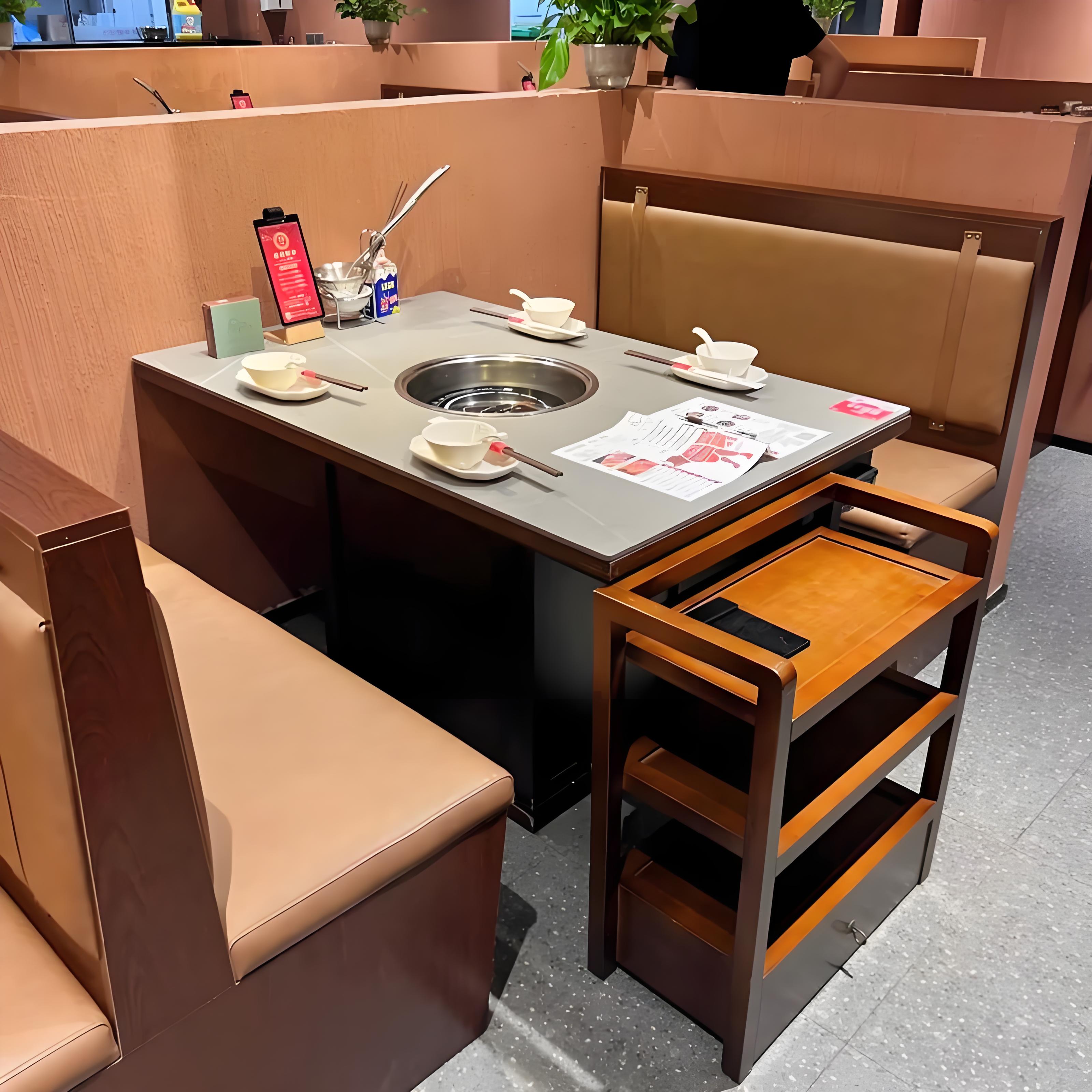 佳木斯市无烟净化灶台旋转火锅桌 - 厂家